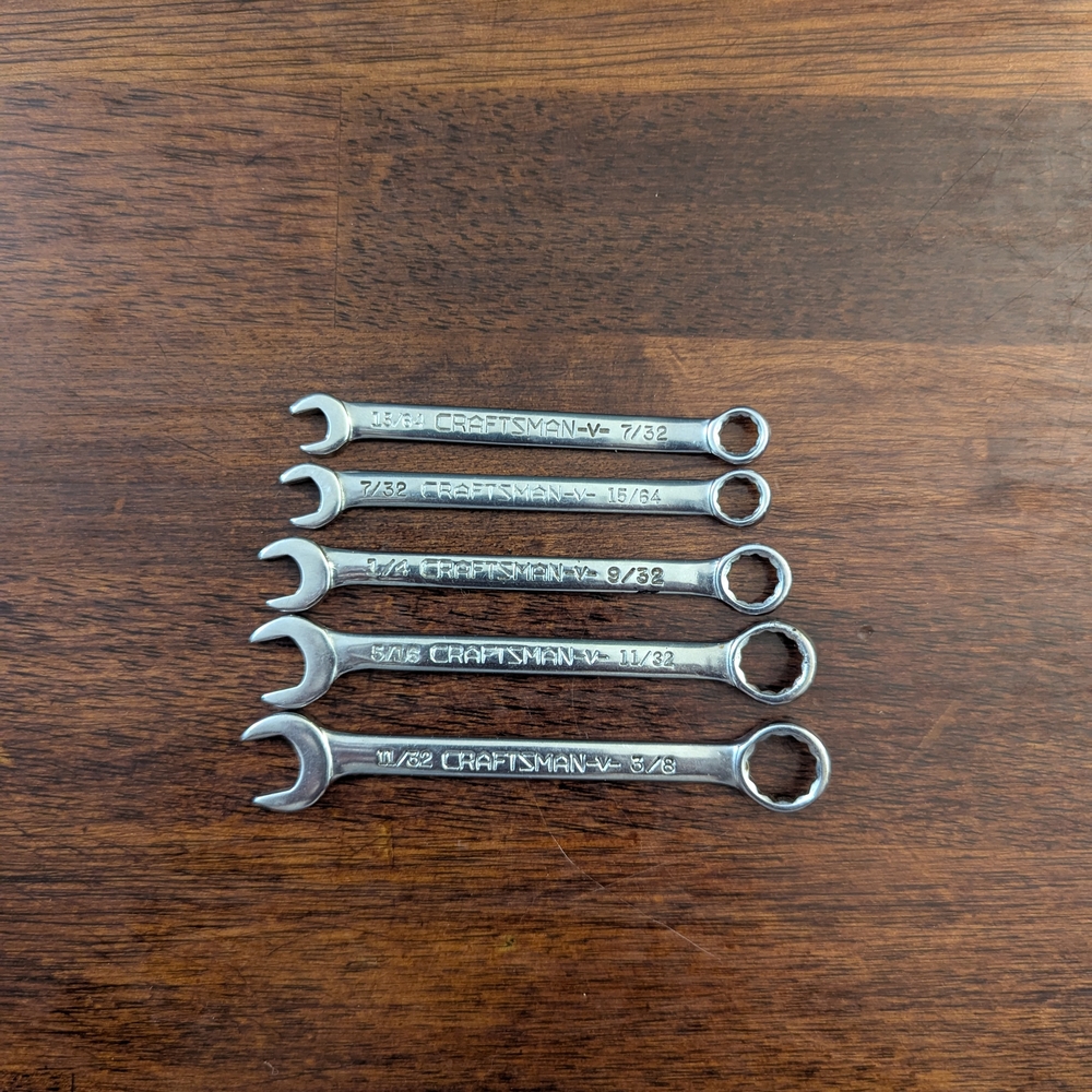 Craftsman V-Series NOS Combo Wrench Set USA – 11/52 5/16 3/4 7/32 15/64 SAE Lot